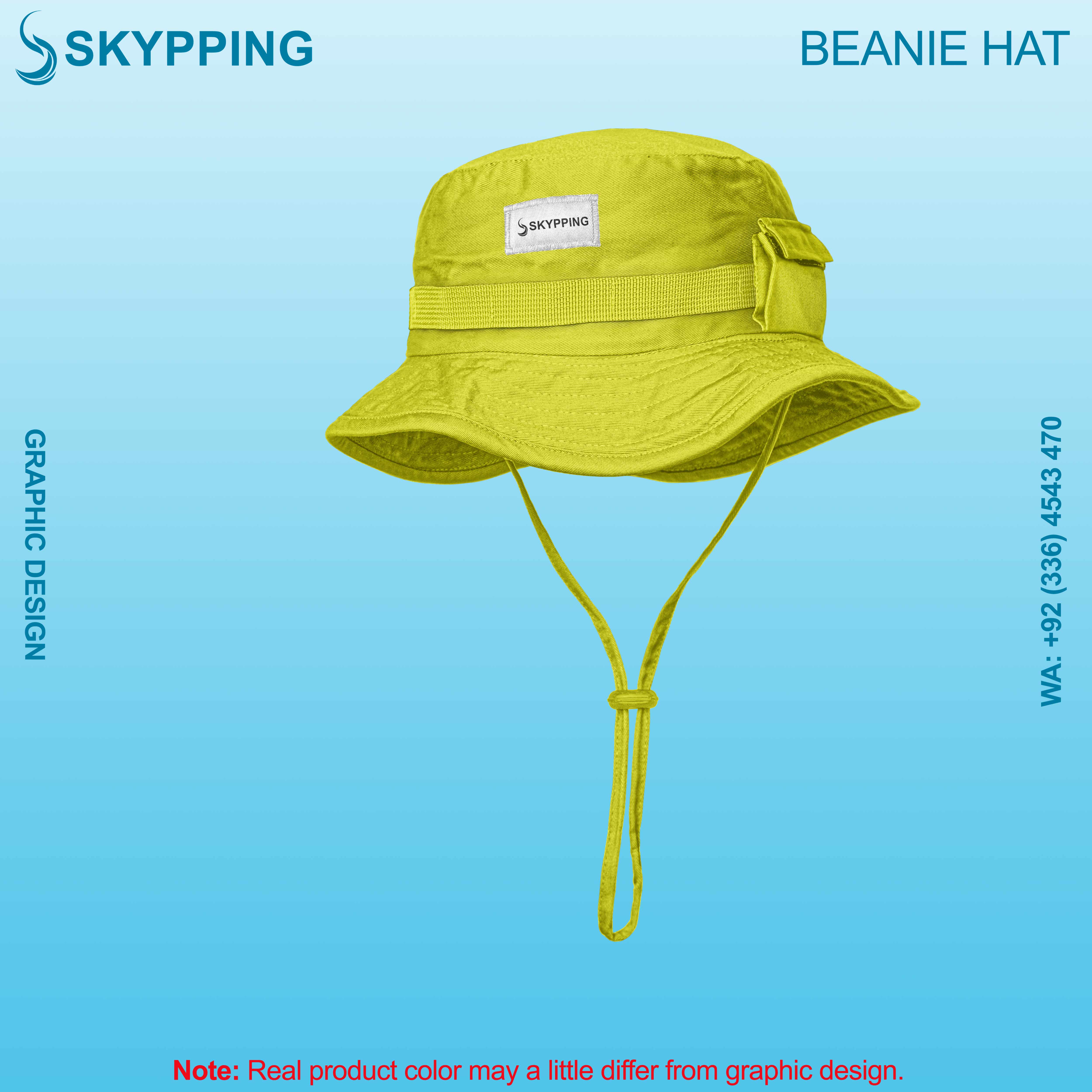 Boonie Hat - Bucket Hat with strip and a side pocket